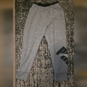 Puma Gray Joggers with Black Trim